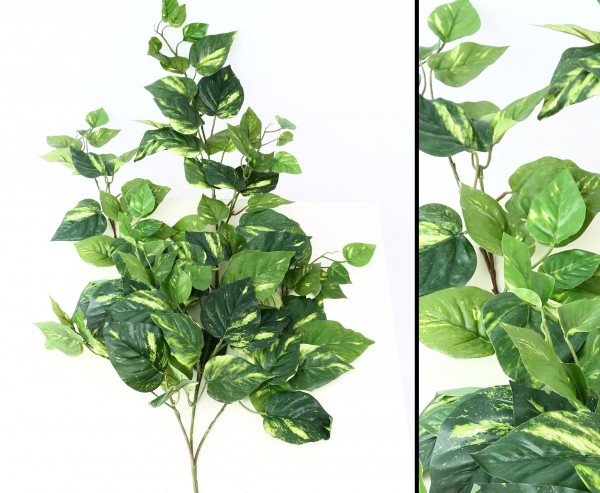 Kunstpflanze Pothosbuschranke mit 100 Blättern, 90cm lang 