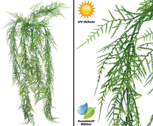 Wetterfester Spargel Farn Busch mit 6 UV-sicheren PE Blattzweige Länge 85cm