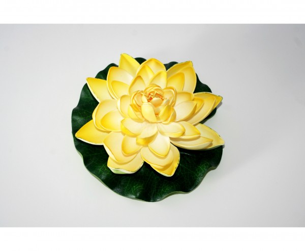 Kunstblume Seerose mit gelb weißen Blättern Durch. 17,5cm