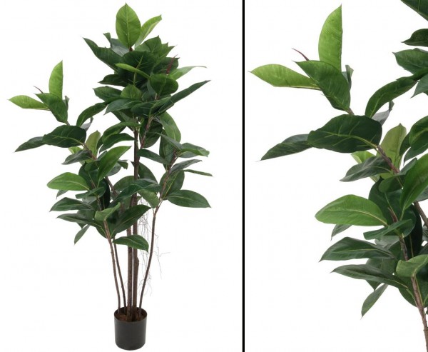 Künstliche Gummibaum Kunstpflanze Höhe ca. 120cm 84 Blätter