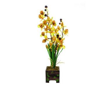 Kunstblume Orchidee, mit gelbe Blüten, Höhe 60cm