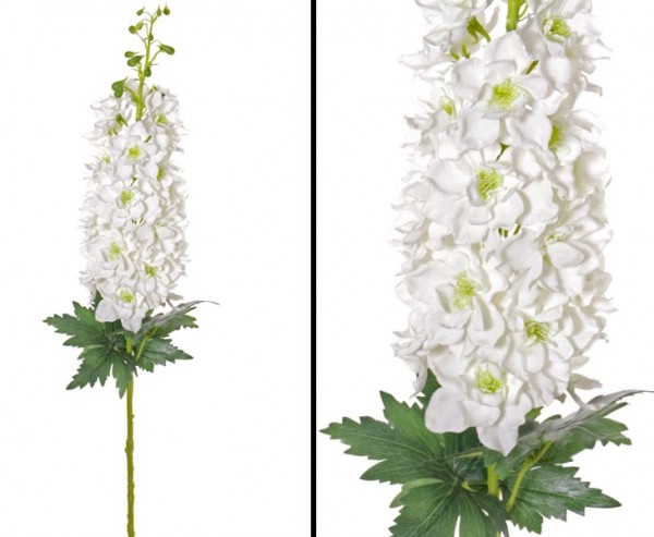 Kunst Blume Rittersporn, weißer Blütenkerze, Länge 95cm