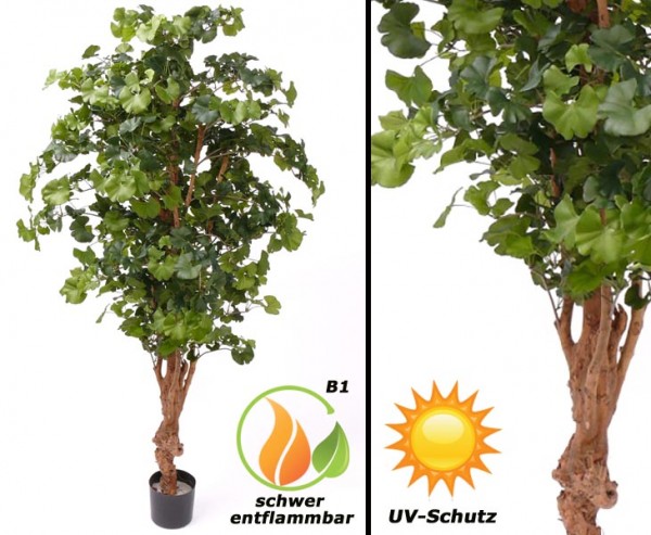 Ginkgo Kunstbaum UV geschützt und schwer entflammbar, 150cm