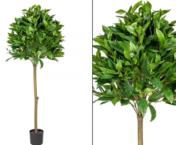 Lorbeerkugel Kunstbaum 120cm Textilpflanze mit 539 Blättern