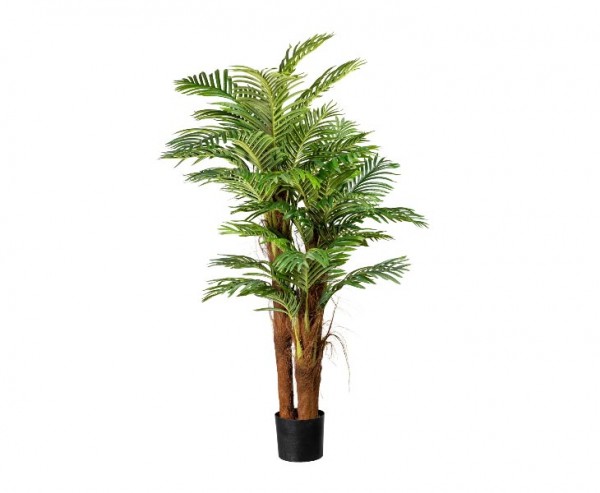 Areca Kunstpalme mit 3 Baststämme und 27 Wedel im Topf Höhe 160cm