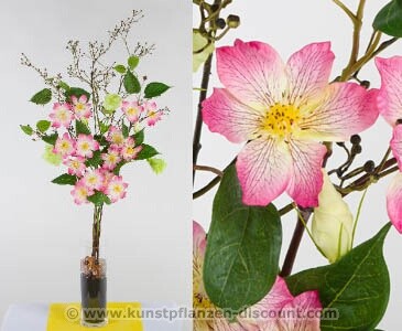 Kunstblumen Gestck Clematis rosa, Höhe 95cm