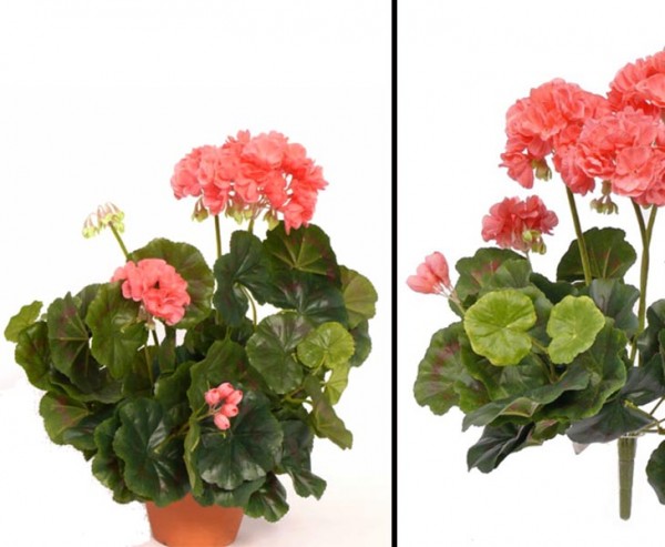 Geranien, Kunstblume rose, Höhe ca. 30cm, ohne Topf