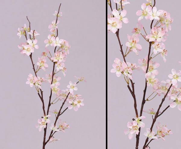 Apfelblütenzweig mit 3 Deko Äste und rose farbigen Blüten, 84cm