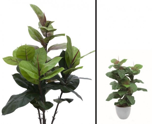 Gummibaum künstlich 43 Blätter Höhe 100cm ohne Topf