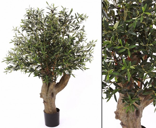 Künstlicher Olivenbaum mit dickem Stamm Höhe ca. 140cm und 42 Oliven