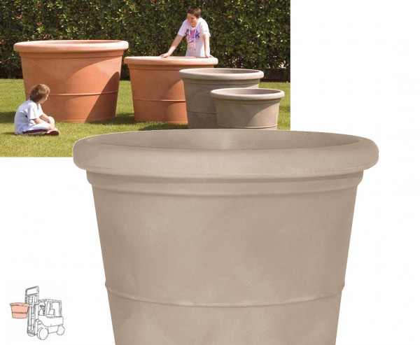 Riesengroßer Pflanzentrog Ø 150cm in Havanna Höhe 102cm, PP