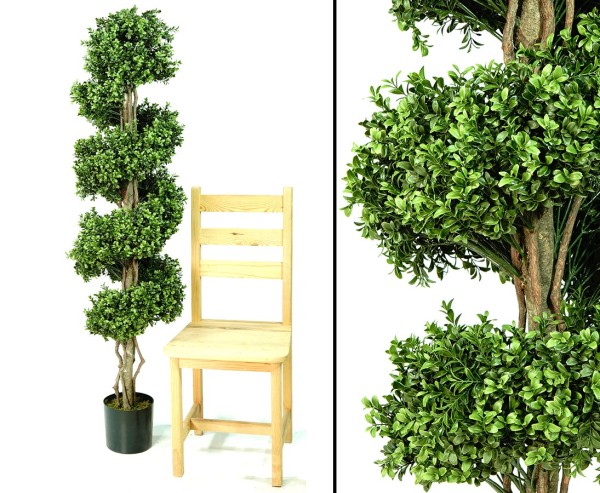 Buchs Spirale Kunstbaum für den Außenbereich Höhe 160cm mit PE Blätter UV sicher
