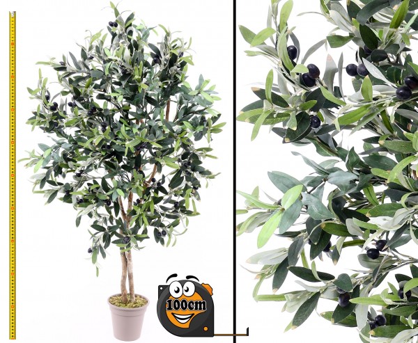 Künstlicher Olivenbaum 100cm mit 640 Textilfaser Blätter