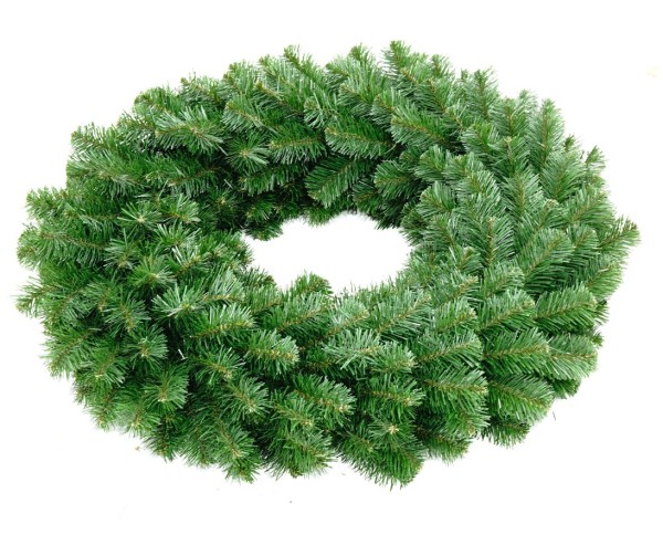 Weihnachtskranz 60cm aus grünen PVC-Tannenzweigen in B1
