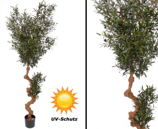 Oliven Kunstbaum für Draußen, 3952 Blätter UV-safe, Höhe ca. 180cm