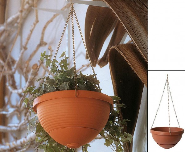 Hängeampel Terrakotta mit Ø 19cm und einer Höhe von 13cm