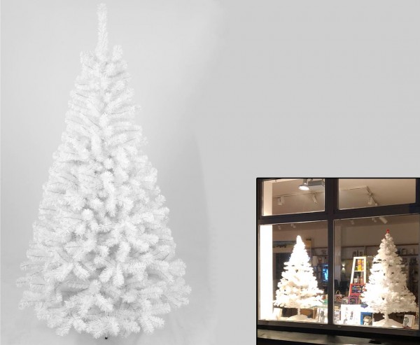 Weißer Weihnachtsbaum Georgia 210cm mit 705 Zweigspitze schwer entflammbar
