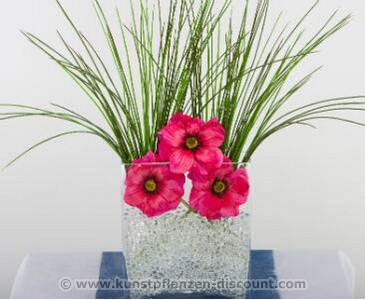 Anemonen-Gras Arrangement, pink, Höhe 60cm