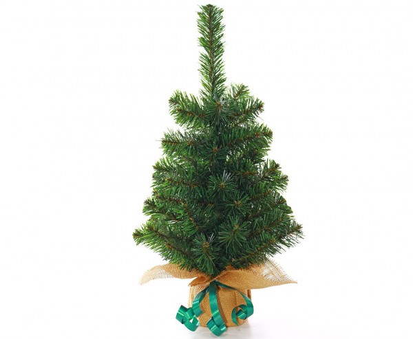 Künstlicher Weihnachtsbaum klein mit 60cm als Tischdekoration mit Jute-Fuss