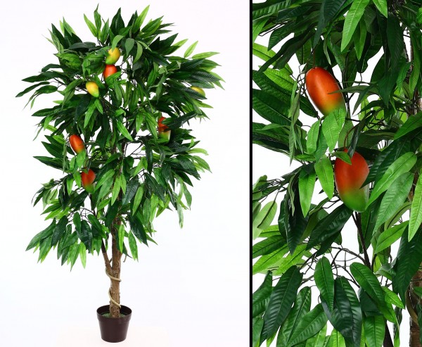Mangobaum künsrlich mit Früchten im Topf Höhe 165cm