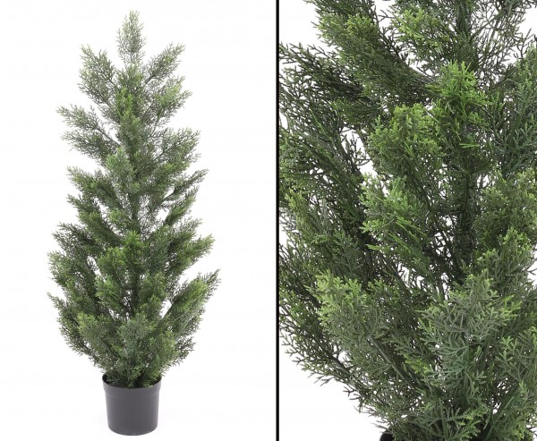 Zypressen Kunstbaum wetterfest 120cm mit 79 UV-sichere Nadelbündel