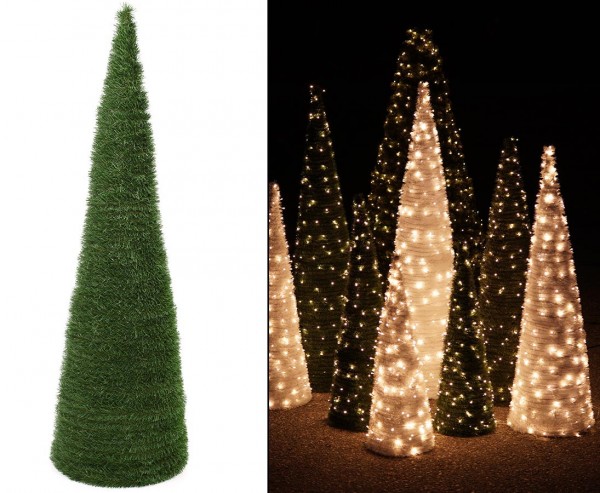 Künstlicher Christbaum kegelförmig mit einer Höhe von 120cm mit LEDs