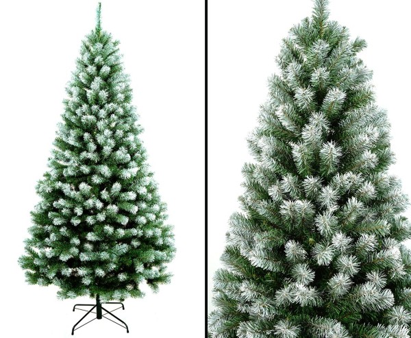 Beschneiter künstlicher Tannenbaum Georgia 210cm mit PVC Nadeln schwer entflammbar