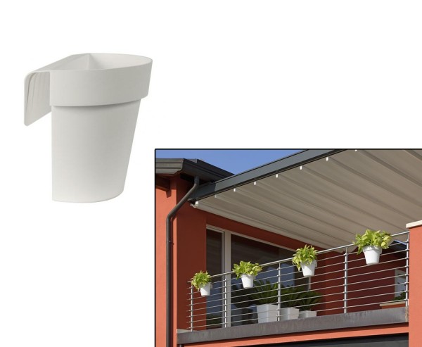 Balkon und Geländerkasten 25cm in weiß für Außen und Innen Begrünungen