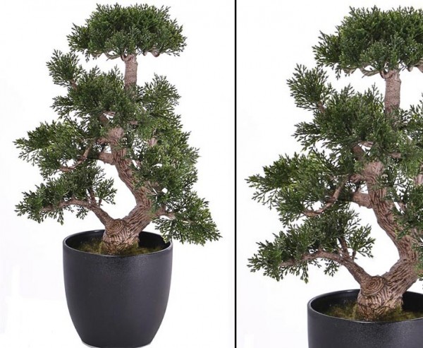 Künstlicher Bonsai 36cm in schwarzem Topf mit 127 Zweigen