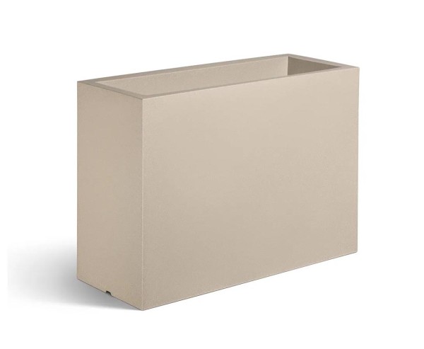 Hoher Pflanzentrog steinfarbig als Kube mit B:80x H:70x T:30cm aus Kunststoff für Arrangements