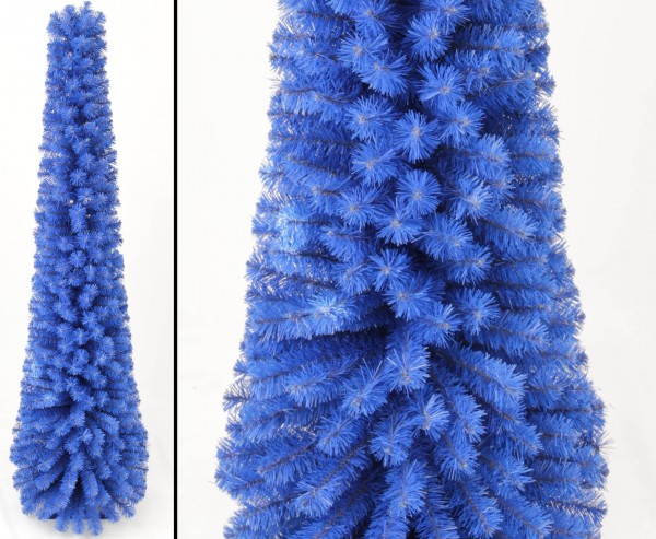 Künstliche Weihnachtsbaum Säule Kasan blau 180cm mit PVC Nadeln in B1