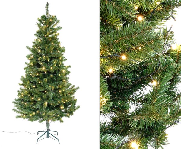 Weihnachtsbaum 210cm Georgia natur 685 Zweigspitzen mit PVC Nadeln und LED Beleuchtung