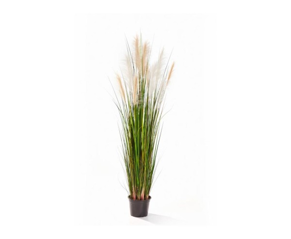 Schilfgras Kunstpflanze 120cm mit 6 Blüten Rispen und 323 Gräsern