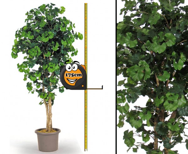 Künstlicher Baum Ginkgo 175cm mit 832 Blätter und Naturstämmen