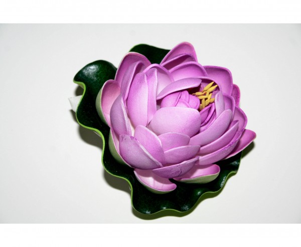 Seerosen Kunstblume mit lila Blütenblättern Durch. 10cm