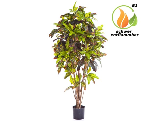Croton Busch Kunstbaum mit 150cm und 335 mehrfarbige Blätter in B1