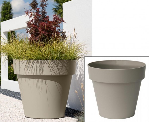 Gut und günstiger Übertopf sandfarben Höhe 27cm und Ø 30cm passend für fast alle Kunstpflanzen