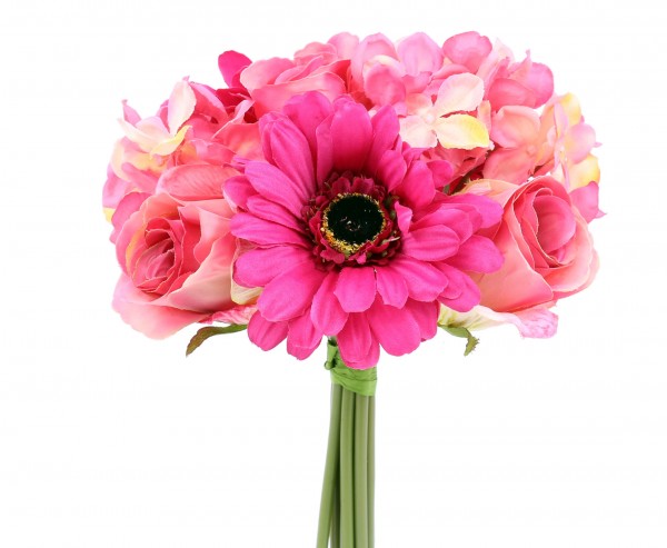 Mixbouquet "Mia" mit 10 pinken, rosa farbigen Kunstblumen, Øca.20cm
