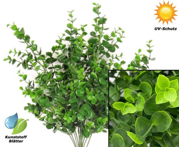 Wetterfester künstlicher Eukalyptus mit 12 UV-sichere PE Blattzweige 43cm