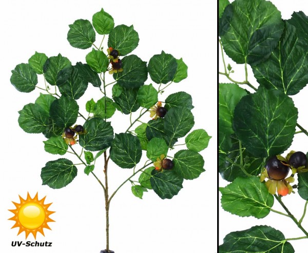 Haselnussblätter mit Nüssen Set mit 6 Zweigen Länge 60cm, Blätter mit UV Schutz