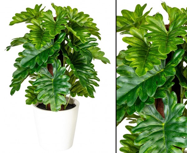 Monstera Kunstpflanze im Topf 24cm mit 24Blätter "small green"
