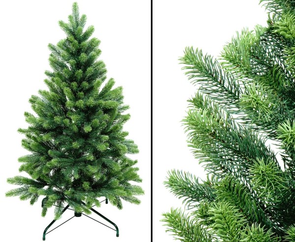 Schwer entflammbarer Christbaum 120cm mit 300 Zweigen aus Spritzguss Nadeln