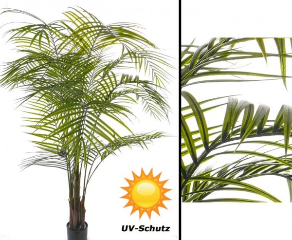 Kunstpalme Areka UV sicher mit 16 Blattwedel und ca. 175cm