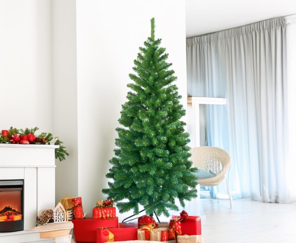 Weihnachtsbaum 210cm Georgia slim 605 Zweigspitzen mit PVC Nadeln aus B1 Material