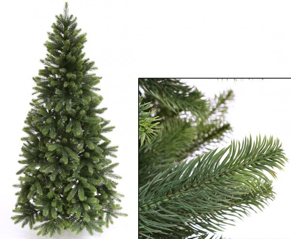 Künstlicher Tannenbaum mit Spritzguss Nadeln auf 766 Tips, Höhe 180cm