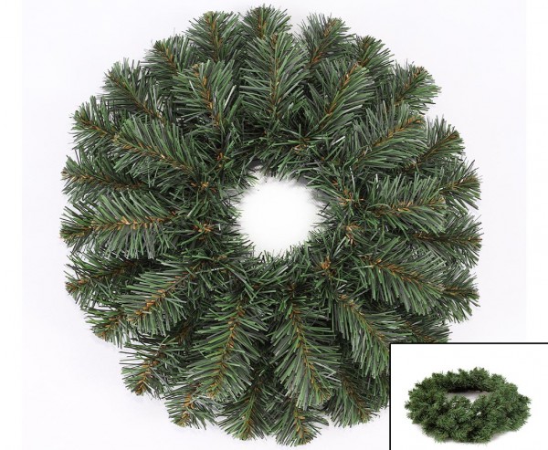 Weihnachtskranz 40cm aus grünen PVC-Tannenzweigen