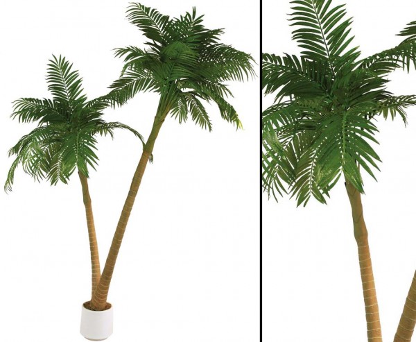 Kunstpalme 2-stämmig 1512 Blättern 305cm hoch