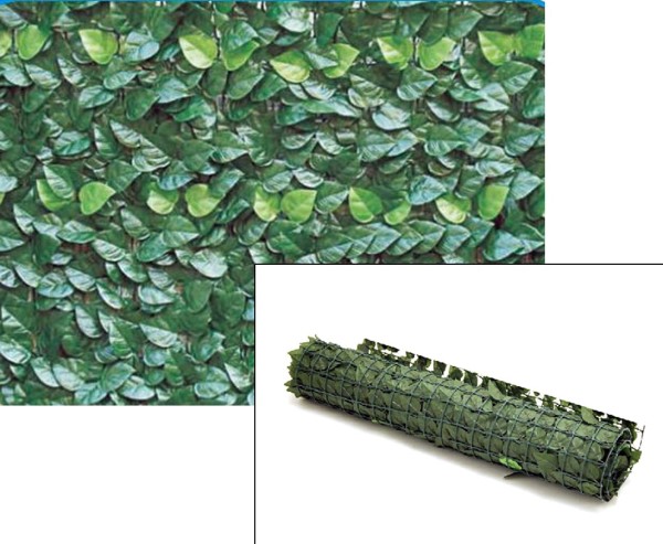 Kunstpflanzen Sichtschutzmatte 100x300cm für Zäune mit Lorbeer Blättern UV-behandelt