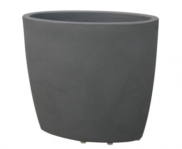 Pflanzentrog oval 80cm hoch Anthrazit "Nagano" aus Kunststoff