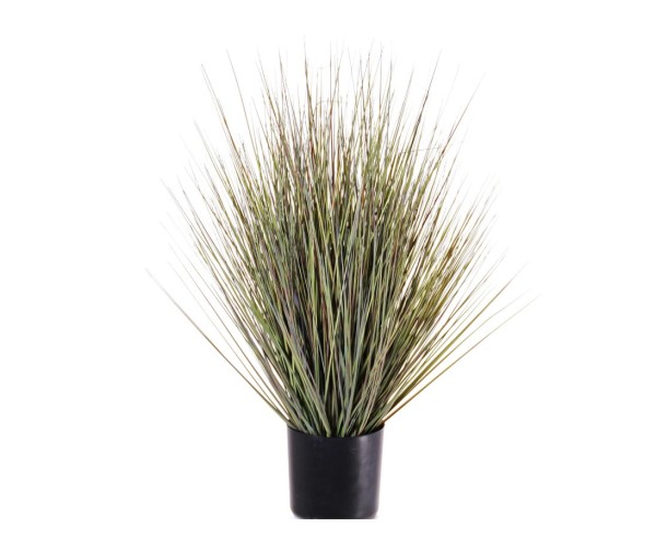 Kunstpflanzen Grasbusch grün bis gräulich farbig im Topf mit 61cm und einem Durchmesser von 35cm